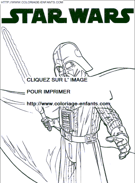 coloriage star wars affiche de dark vador