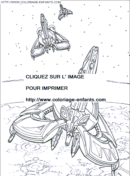 coloriage star wars attaque de chasseurs ennemis