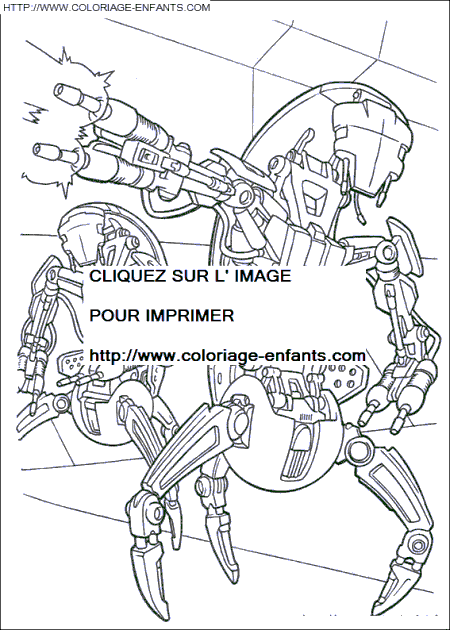 coloriage star wars attaque de robots