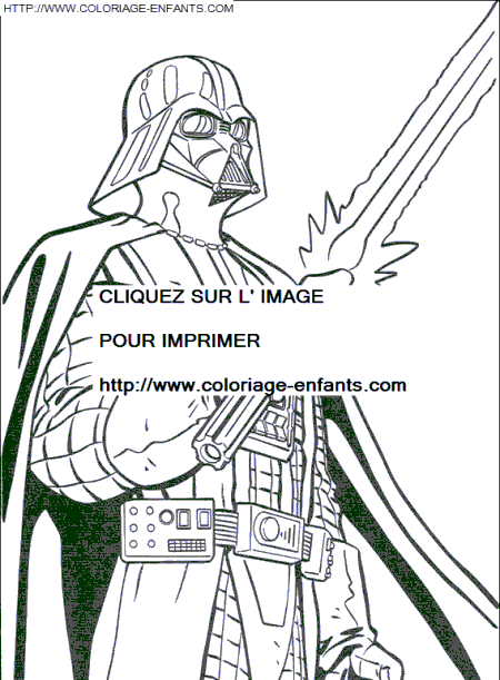 coloriage star wars dark vador avec son epee