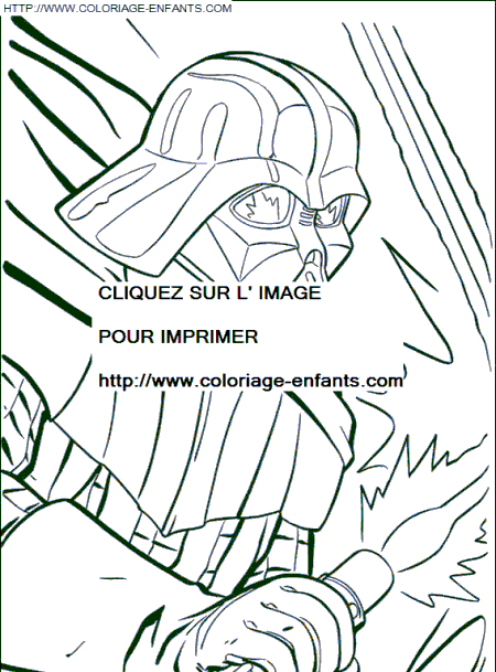 coloriage star wars dark vador se defend