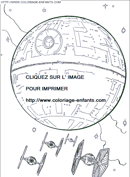 coloriage star wars etoile noire