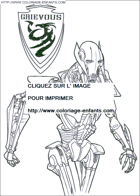 coloriage star wars grievous