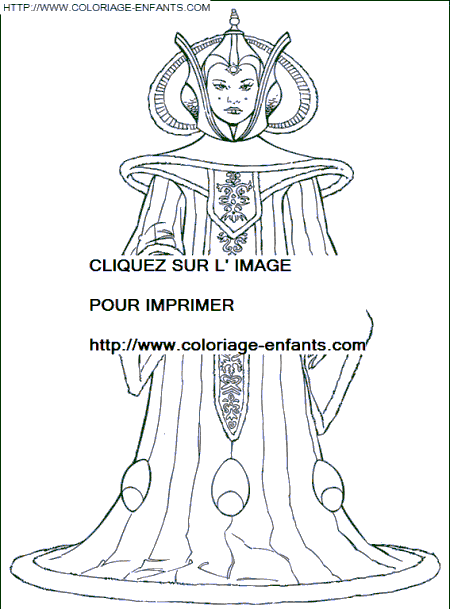 coloriage star wars la reine amidala