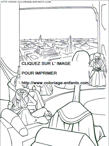 coloriage star wars le conseil jedi