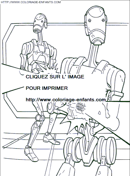 coloriage star wars les droides de combat