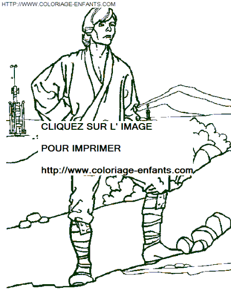 coloriage star wars luke skywalker medite