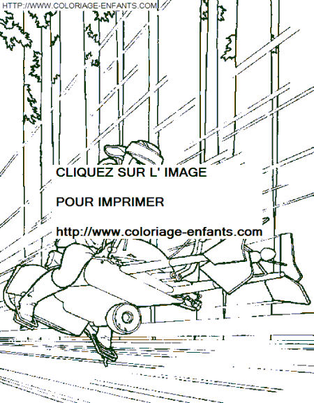 coloriage star wars luke skywalker sur une moto