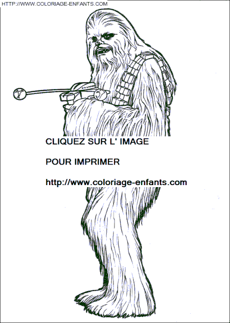 coloriage star wars portrait de chewbacca