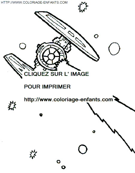 coloriage star wars un chasseur en attaque