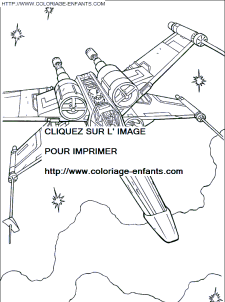 coloriage star wars un chasseur