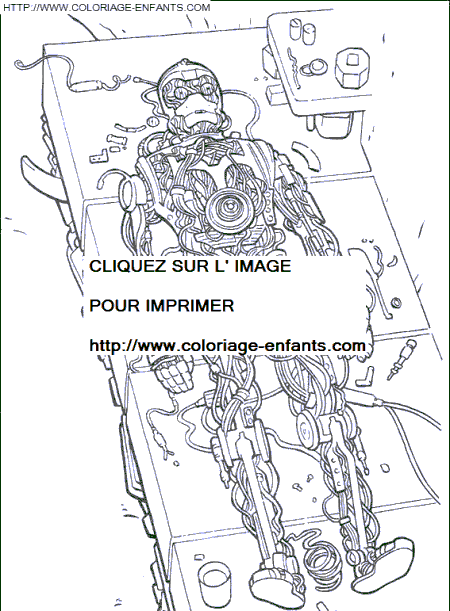 coloriage star wars un droide a reparer