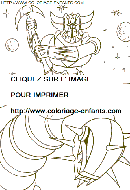 coloriage Superheros Goldorak