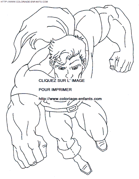 coloriage Superheros Hulk