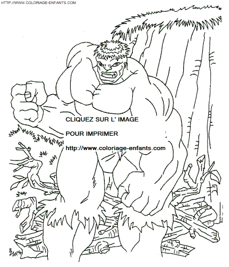 coloriage Superheros Hulk