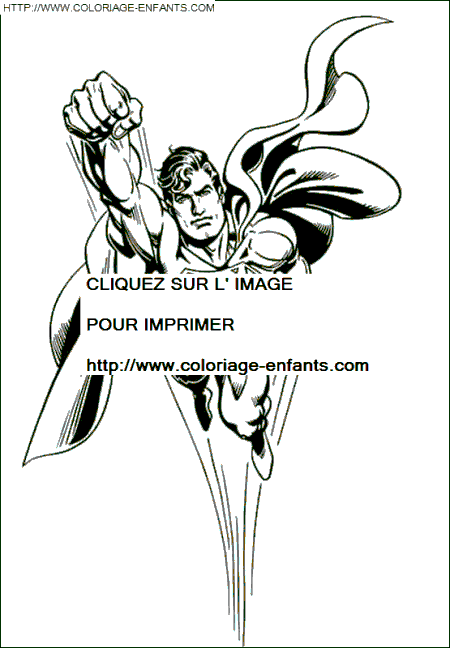 coloriage superman arrivant