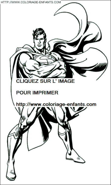 coloriage superman attend son adversaire