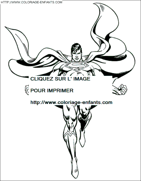 coloriage superman atterissant