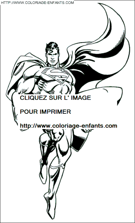 coloriage superman montrant sa force