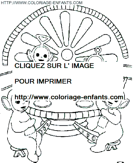 coloriage teletubbies a table