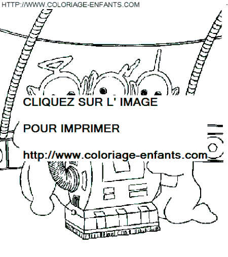 coloriage teletubbies adorent leur machine