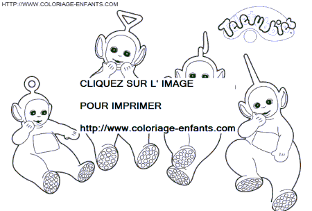 coloriage teletubbies assis par terre