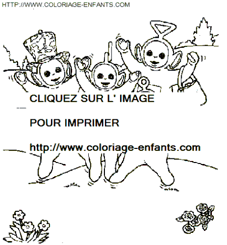 coloriage teletubbies au revoir