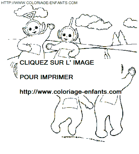 coloriage teletubbies dansez avec nous