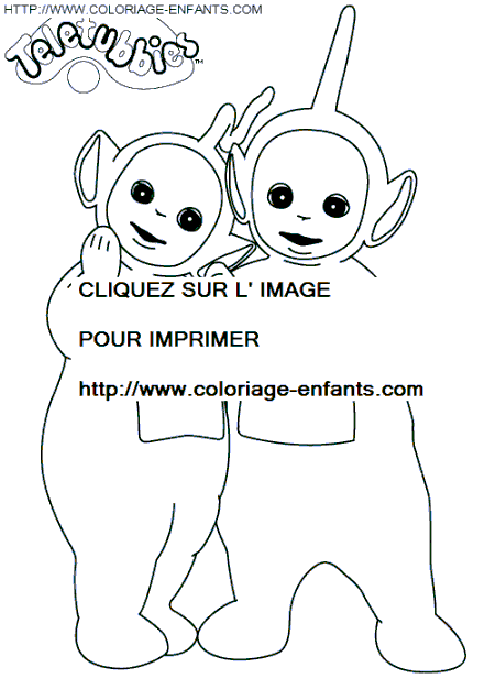 coloriage teletubbies lala et dipsy ensemble