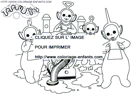 coloriage teletubbies lavent le sol