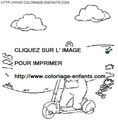 coloriage teletubbies po fait de la trotinette