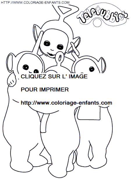 coloriage teletubbies toujours ensemble