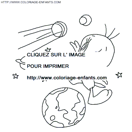 coloriage titi dans les airs