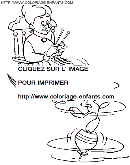 coloriage titi et la grand mere