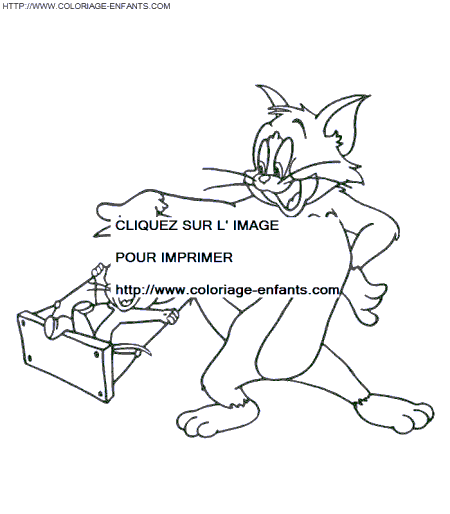 coloriage tom et jerry font de la balancoire