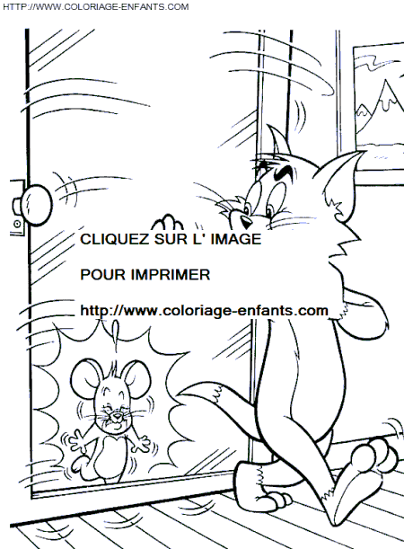 coloriage tom et jerry la porte fermee sur jerry