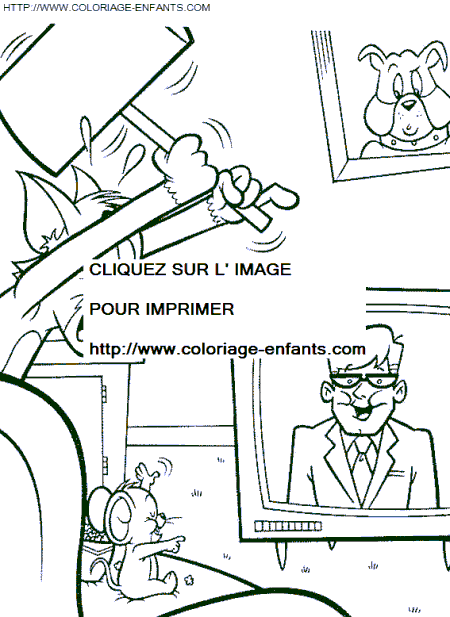 coloriage tom et jerry tom est pret a taper