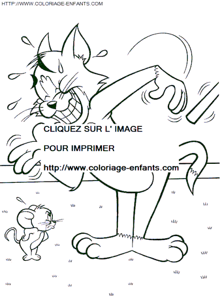 coloriage tom et jerry tom surpris