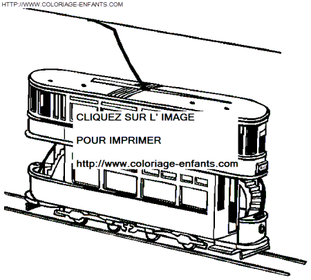 coloriage train double tramway