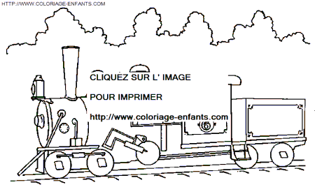 coloriage train en plaine