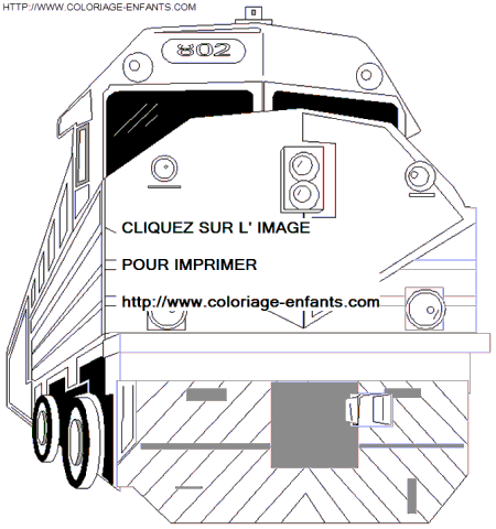 coloriage train locomotive moderne