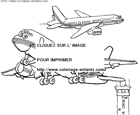 coloriage transport avion