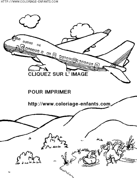 coloriage transport avion