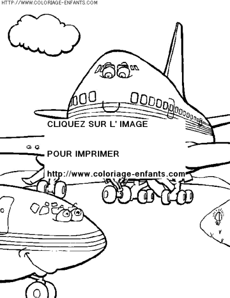 coloriage transport avion