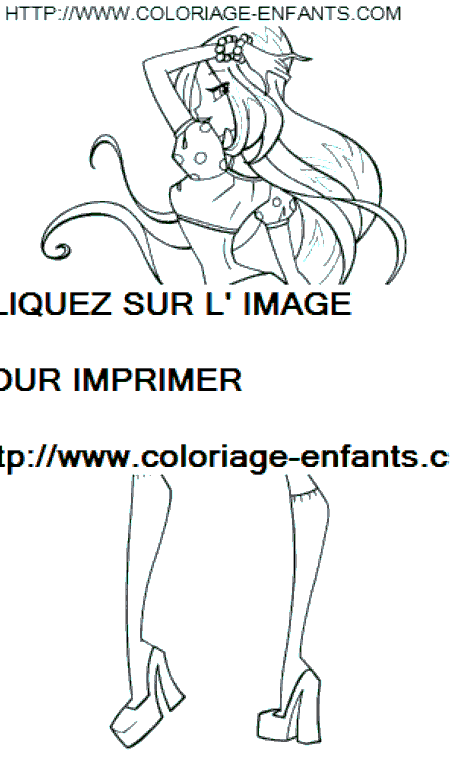 coloriage winx bloom coquette