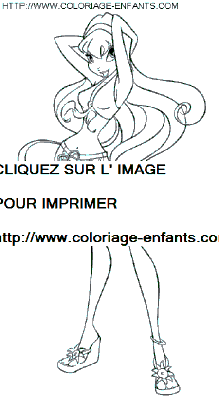 coloriage winx flora coquine