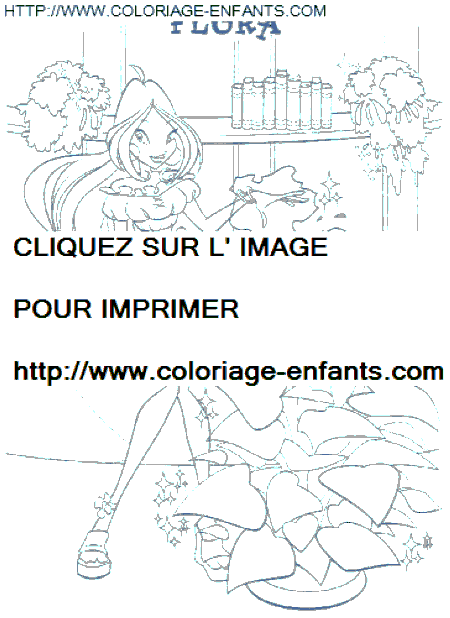 coloriage winx flora