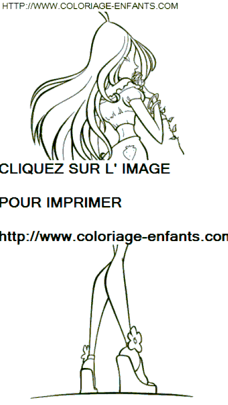 coloriage winx stella amoureuse