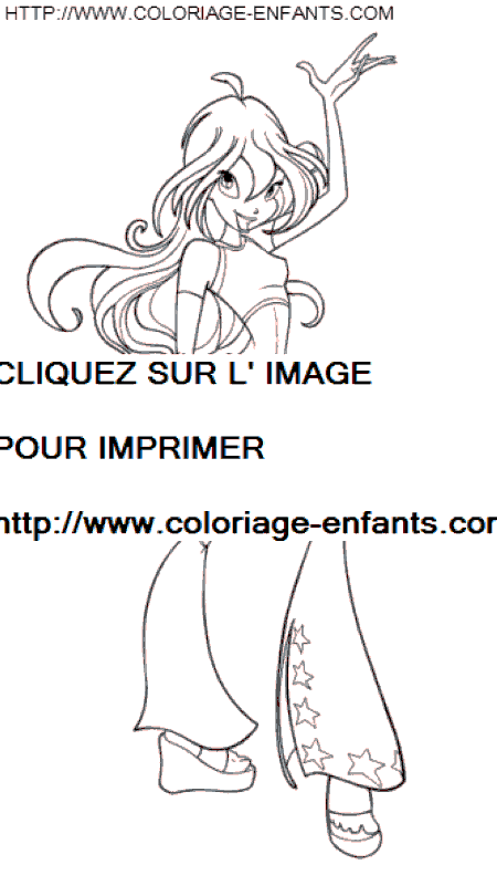 coloriage winx stella coquette