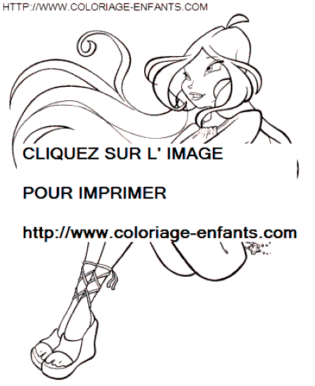 coloriage winx stella reflechissant